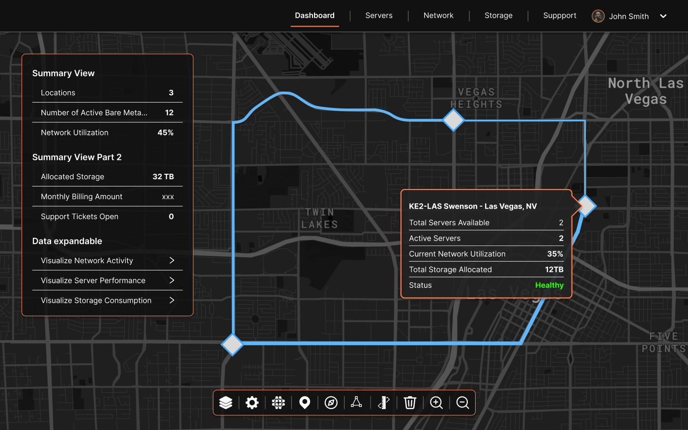 MaaS Platform — Dashboard in dark mode